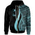 Yap Zip up Hoodie Turquoise Tentacle Tribal Pattern Unisex Turquoise - Polynesian Pride