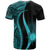 Marshall Islands Custom T Shirt Turquoise Polynesian Tentacle Tribal Pattern - Polynesian Pride