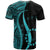 Cook Islands Custom T Shirt Turquoise Polynesian Tentacle Tribal Pattern - Polynesian Pride