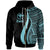 Hawaii Zip up Hoodie Turquoise Tentacle Tribal Pattern Unisex Turquoise - Polynesian Pride