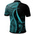 Fiji Polo Shirt Turquoise Polynesian Tentacle Tribal Pattern Crest - Polynesian Pride