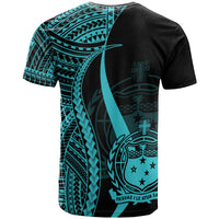 Samoa T Shirt Turquoise Polynesian Tentacle Tribal Pattern - Polynesian Pride