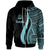 Vanuatu Zip up Hoodie Turquoise Tentacle Tribal Pattern Unisex Turquoise - Polynesian Pride