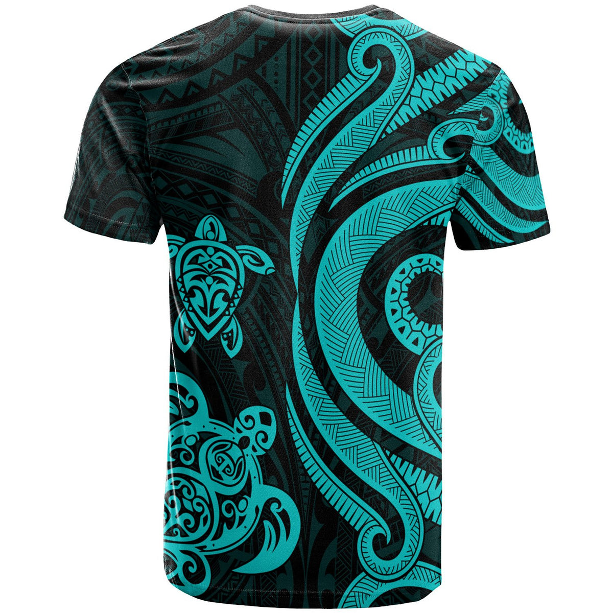Pohnpei Polynesian T shirt Turquoise Tentacle Turtle - Polynesian Pride