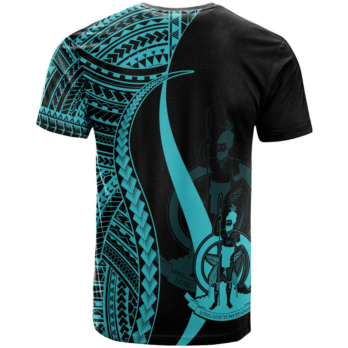 Vanuatu Custom T Shirt Turquoise Micronesian Tentacle Tribal Pattern - Polynesian Pride