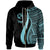 Tonga Zip up Hoodie Turquoise Tentacle Tribal Pattern Unisex Turquoise - Polynesian Pride