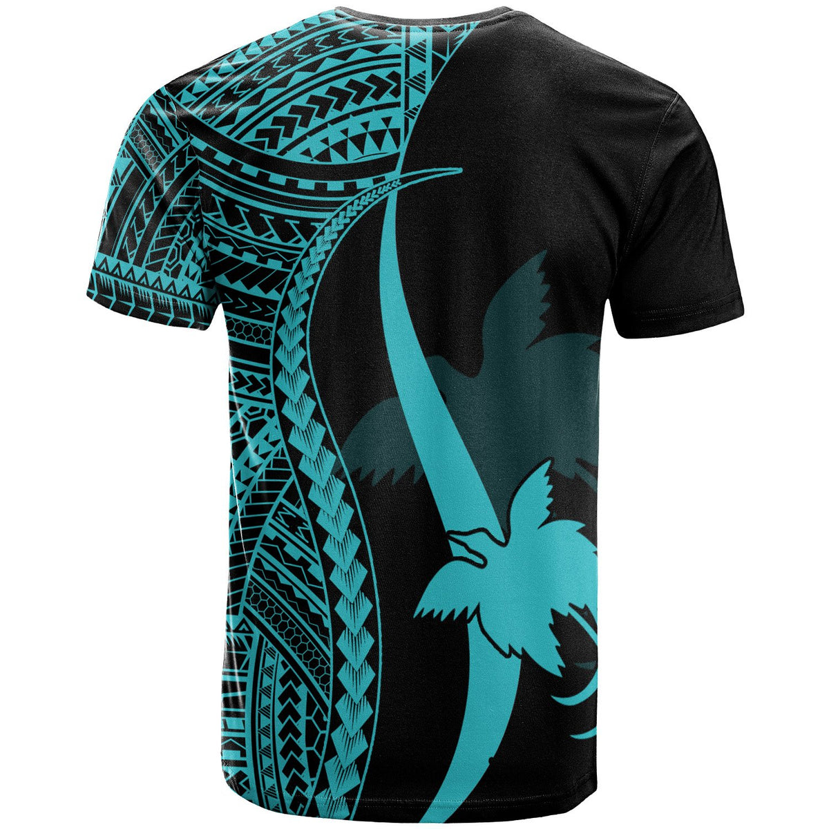 Papua New Guinea T Shirt Turquoise Polynesian Tentacle Tribal Pattern - Polynesian Pride