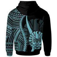 Tahiti Hoodie Turquoise Tentacle Tribal Pattern - Polynesian Pride