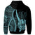 Tahiti Hoodie Turquoise Tentacle Tribal Pattern - Polynesian Pride