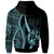 Tonga Zip up Hoodie Turquoise Tentacle Tribal Pattern - Polynesian Pride