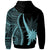 Nauru Zip up Hoodie Turquoise Tentacle Tribal Pattern - Polynesian Pride