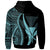 Hawaii Zip up Hoodie Turquoise Tentacle Tribal Pattern - Polynesian Pride