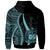 Samoa Custom Hoodie Turquoise Tentacle Tribal Pattern - Polynesian Pride