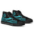 American Samoa High Top Shoes Turquoise - Polynesian Tentacle Tribal Pattern - Polynesian Pride