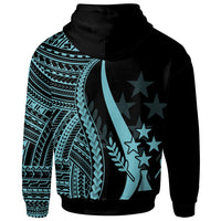 Kosrae Zip up Hoodie Turquoise Tentacle Tribal Pattern - Polynesian Pride