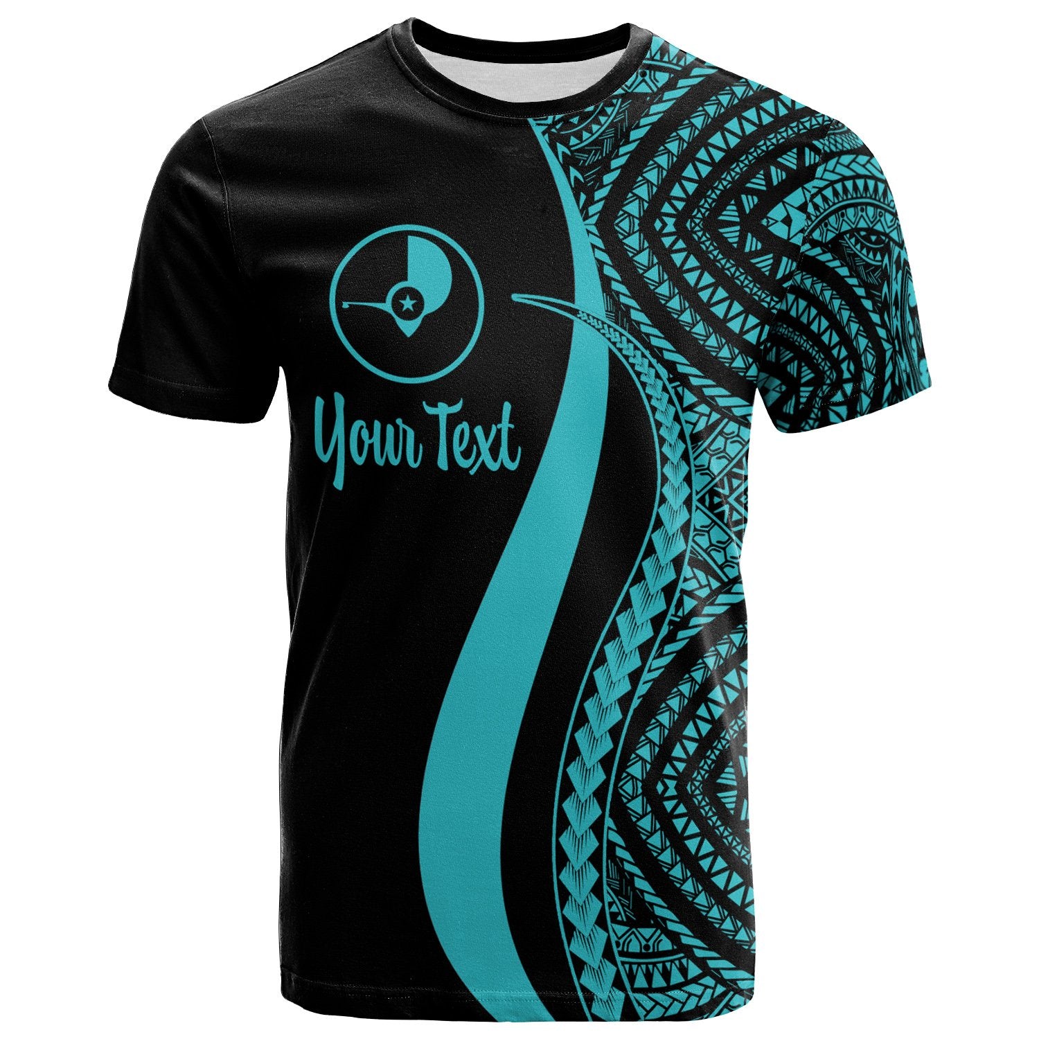 Yap Custom T Shirt Turquoise Micronesian Tentacle Tribal Pattern Unisex Turquoise - Polynesian Pride