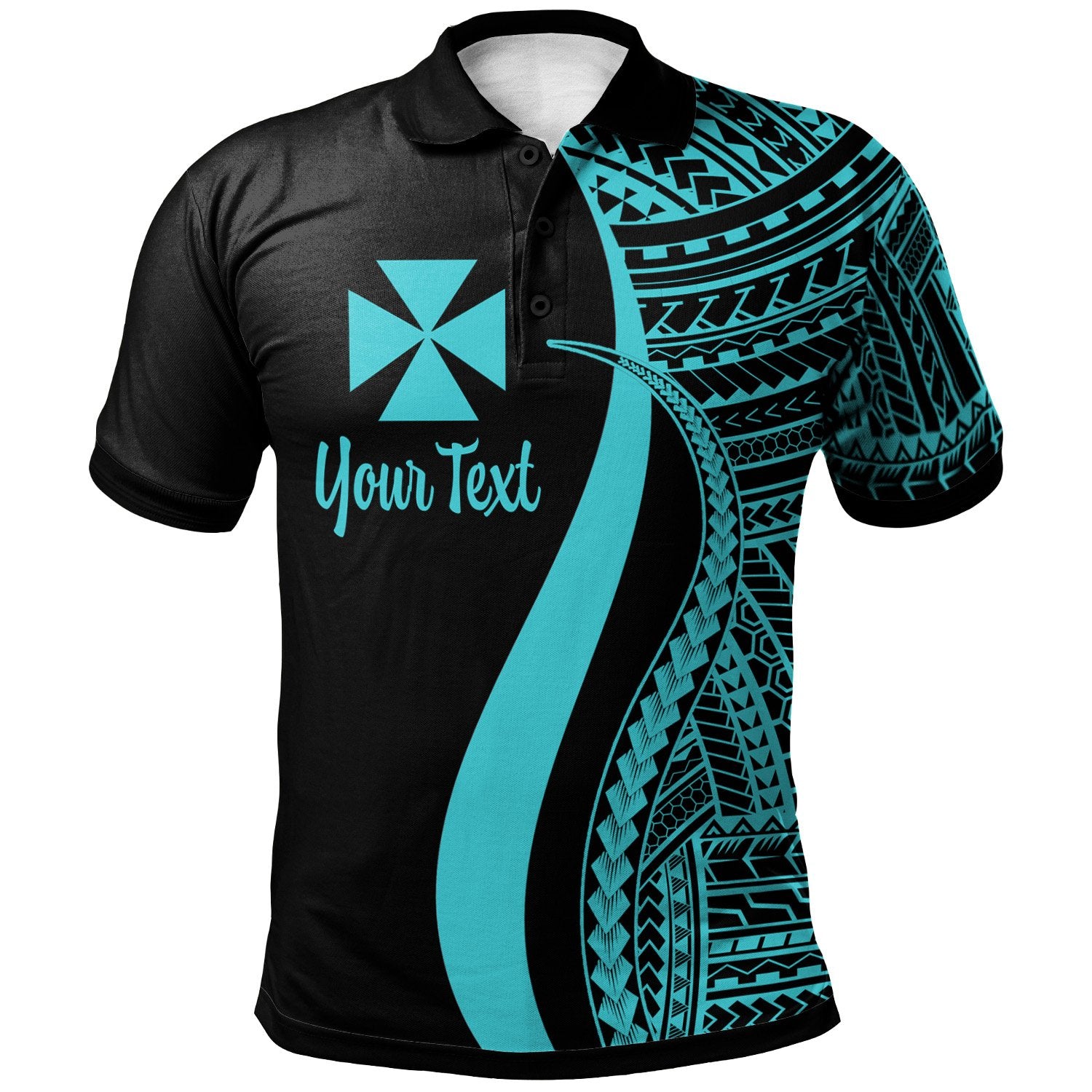 Wallis and Futuna Custom Polo Shirt Turquoise Polynesian Tentacle Tribal Pattern Unisex Turquoise - Polynesian Pride