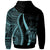 Niue Custom Zip up Hoodie Turquoise Tentacle Tribal Pattern - Polynesian Pride