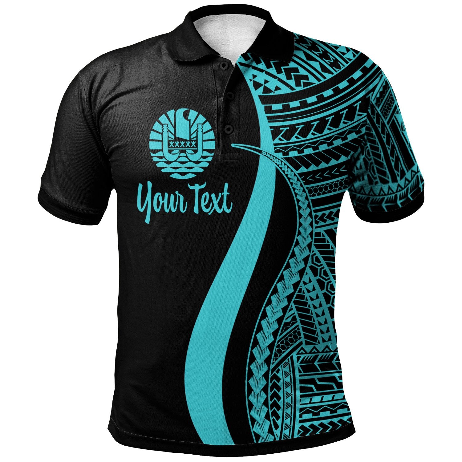 Tahiti Custom Polo Shirt Turquoise Polynesian Tentacle Tribal Pattern Unisex Turquoise - Polynesian Pride