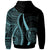 Palau Custom Zip up Hoodie Turquoise Tentacle Tribal Pattern - Polynesian Pride