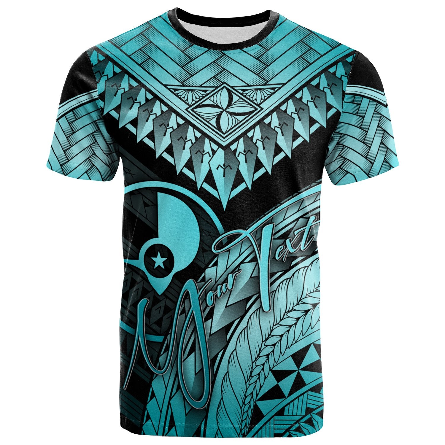 Yap Custom T Shirt Turquoise Polynesian Necklace and Lauhala Unisex Turquoise - Polynesian Pride