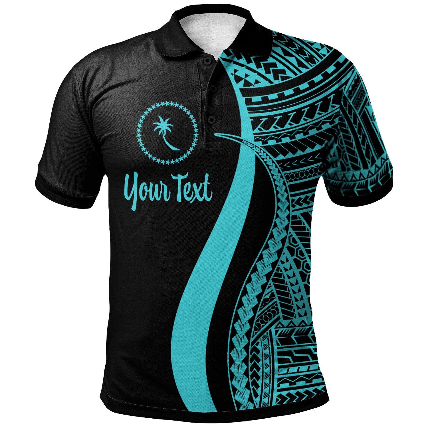 Chuuk Custom Polo Shirt Turquoise Polynesian Tentacle Tribal Pattern Unisex Turquoise - Polynesian Pride