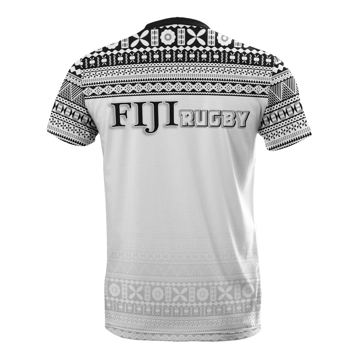 Fiji T Shirt Rugby Fijian Tapa White Pattern - Polynesian Pride