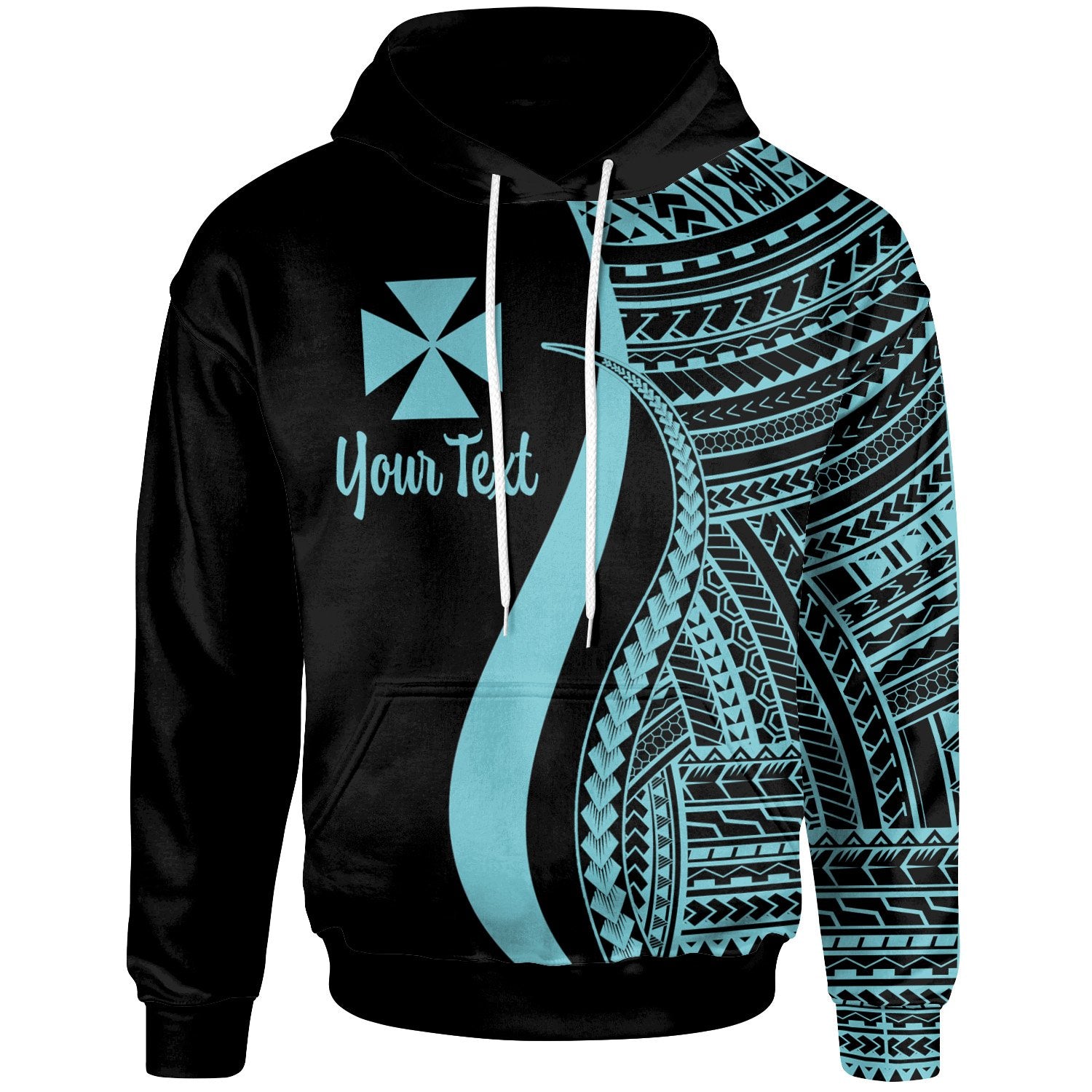 Wallis and Futuna Custom Hoodie Turquoise Tentacle Tribal Pattern Unisex Turquoise - Polynesian Pride