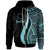 Cook Islands Custom Zip up Hoodie Turquoise Tentacle Tribal Pattern Unisex Turquoise - Polynesian Pride