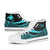 Papua New Guinea High Top Shoes Turquoise - Polynesian Tentacle Tribal Pattern - Polynesian Pride