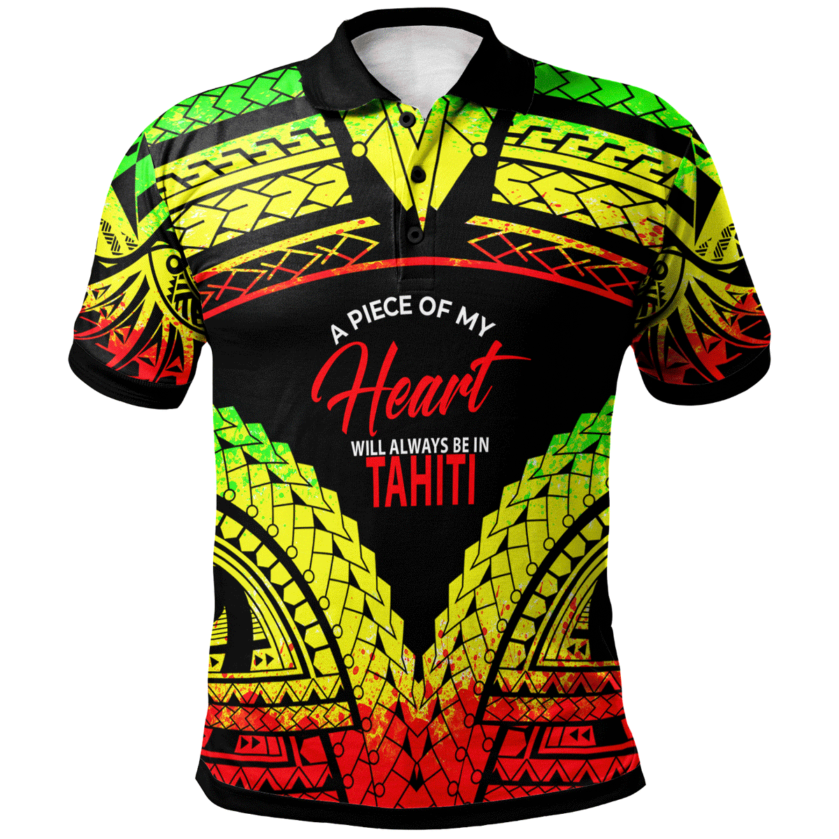 Tahiti Polo Shirt A Piece Of My Heart Unisex Reggae - Polynesian Pride