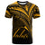 Tahiti T Shirt Gold Color Cross Style Unisex Black - Polynesian Pride