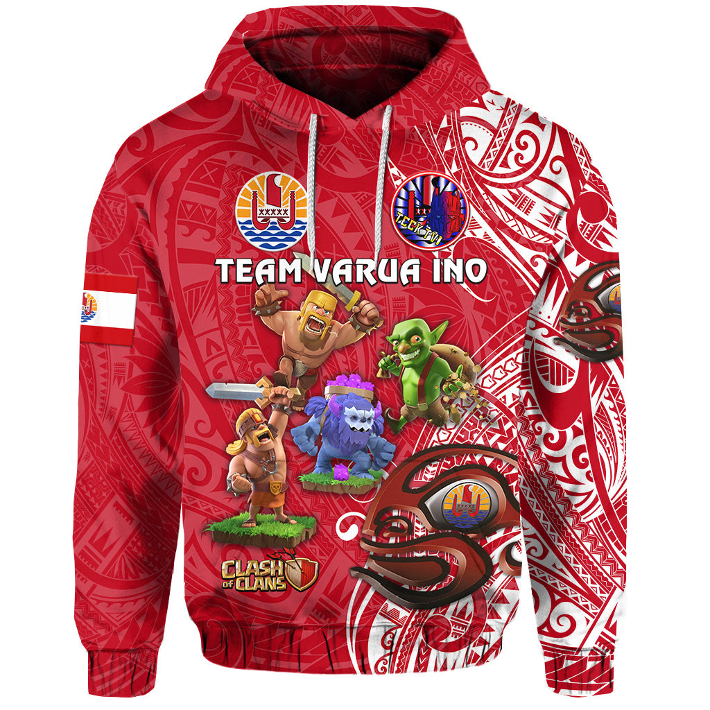 Custom Tahiti Eimeo Teahamai PC Hoodie Team Varua Ino Red LT8 Unisex Red - Polynesian Pride