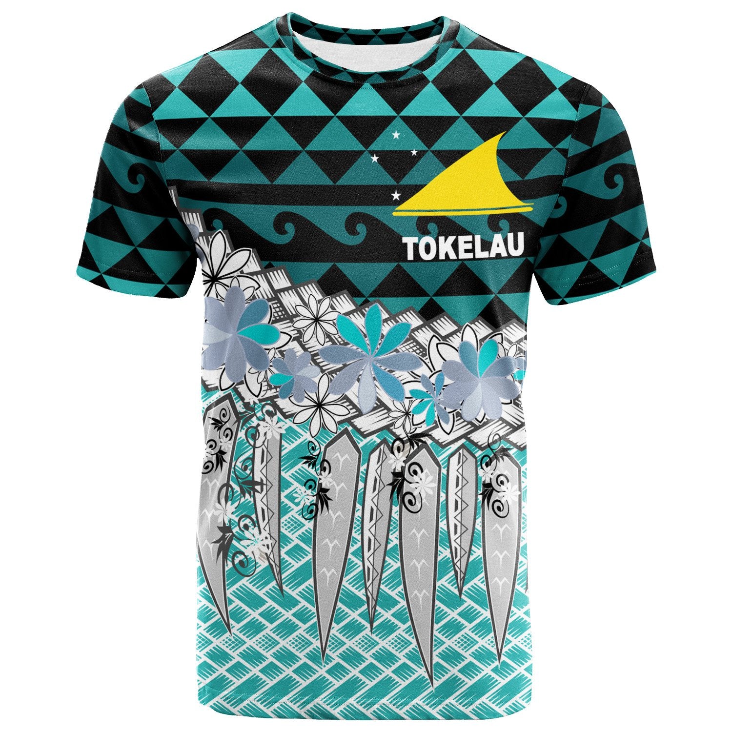 Tokelau T Shirt Coconut Leaves Weave Pattern Blue Unisex Blue - Polynesian Pride