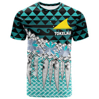 Tokelau T Shirt Coconut Leaves Weave Pattern Blue Unisex Blue - Polynesian Pride