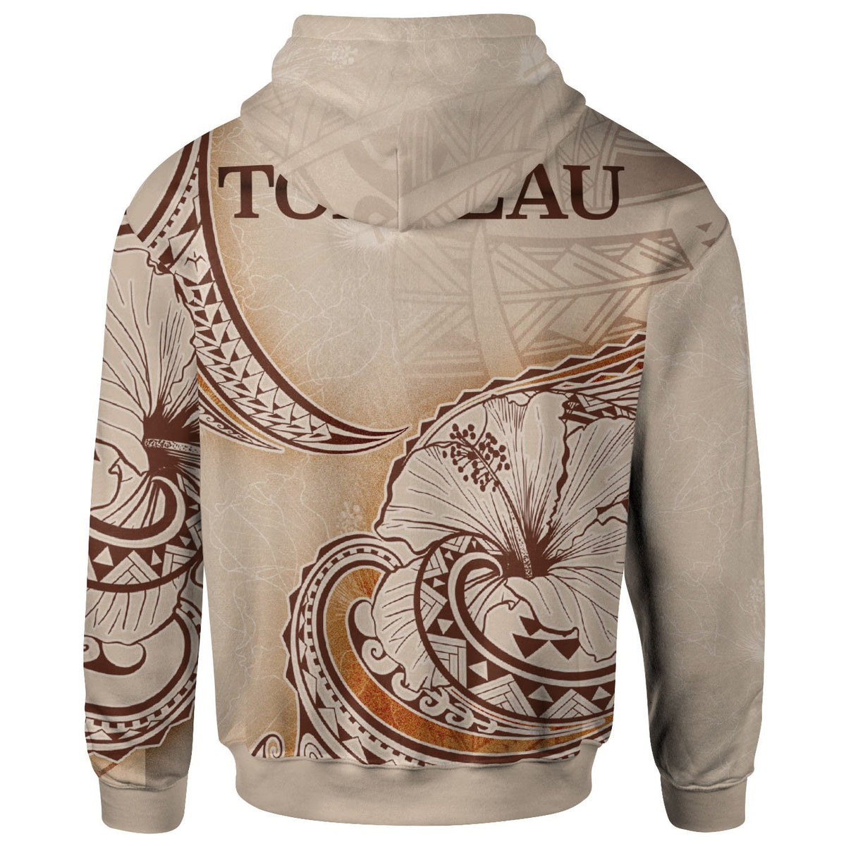 Tokelau Zip Hoodie Hibiscus Flowers Vintage Style - Polynesian Pride