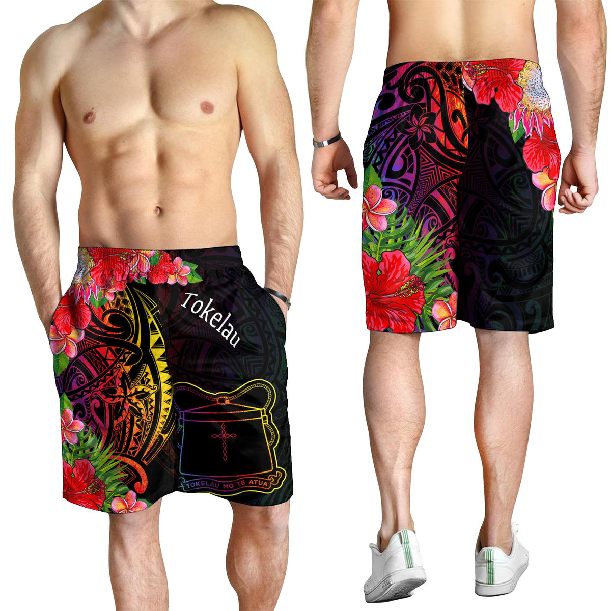 Tokelau Men's Shorts - Tropical Hippie Style - Polynesian Pride