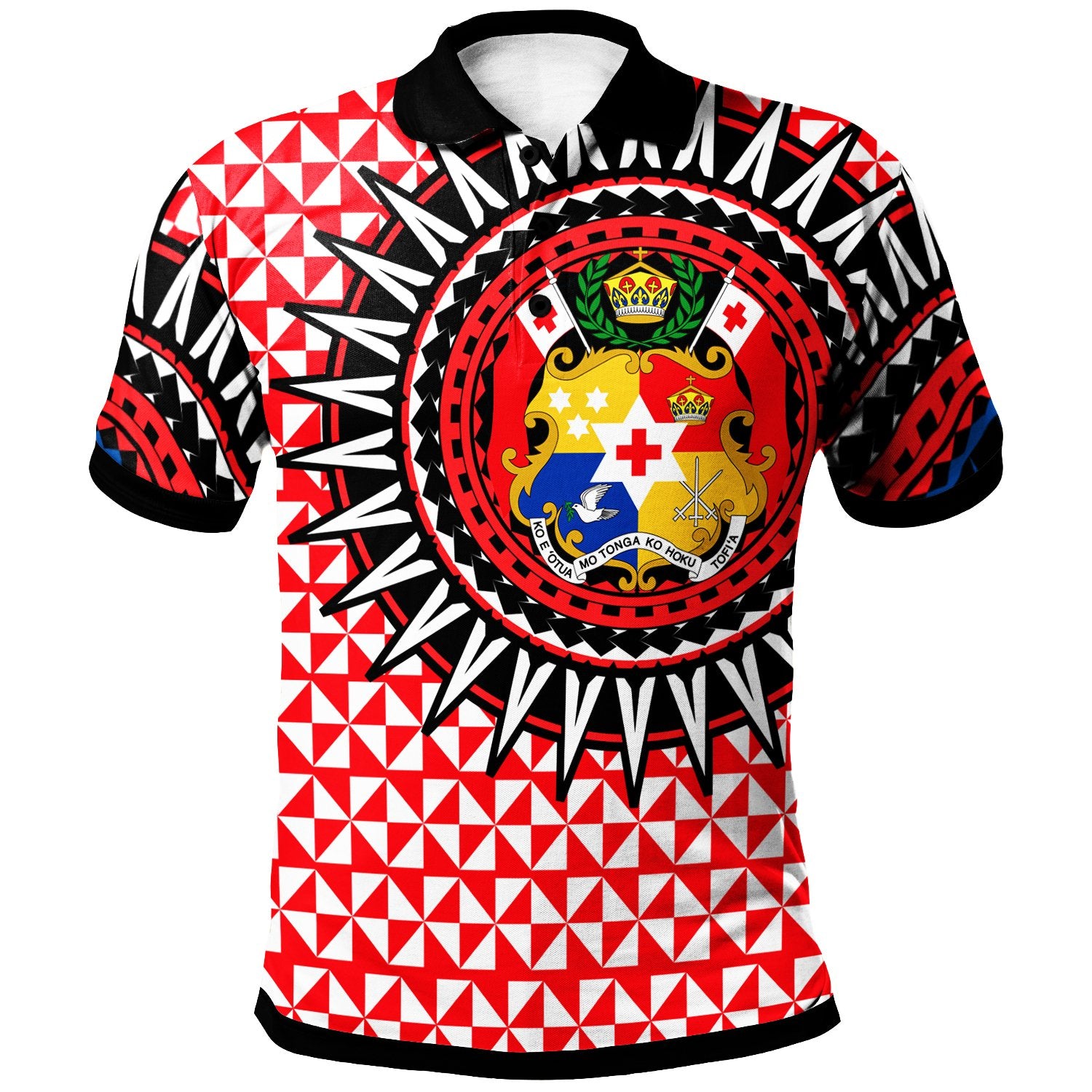 Tonga Polo Shirt Tongan Manulua Pattern Unisex Red - Polynesian Pride