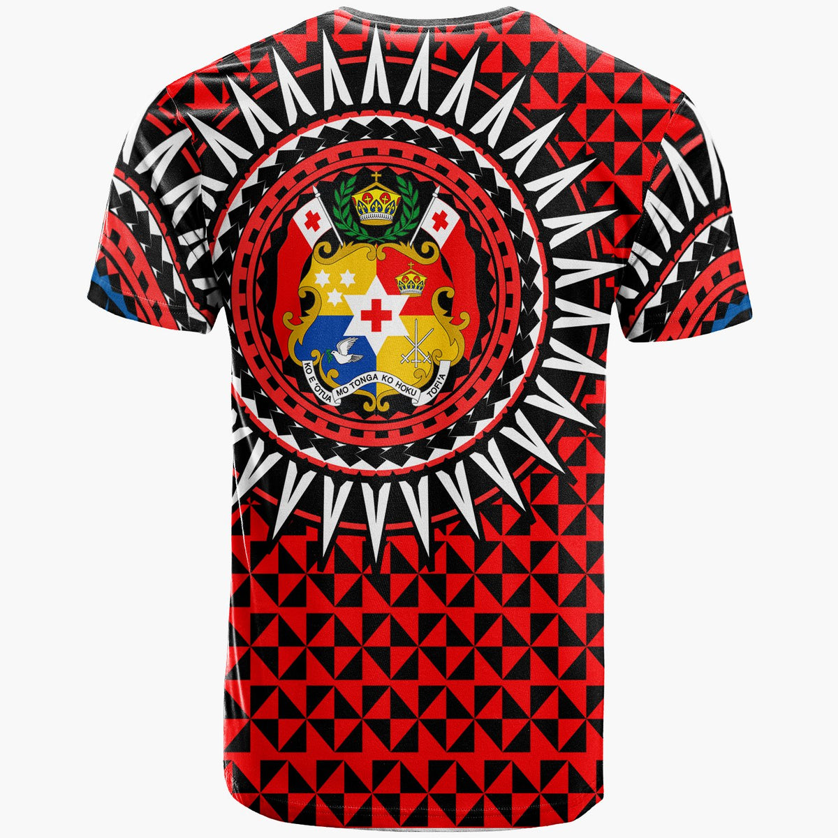 Tonga T Shirt Tonga Manulua Pattern Red White Color - Polynesian Pride