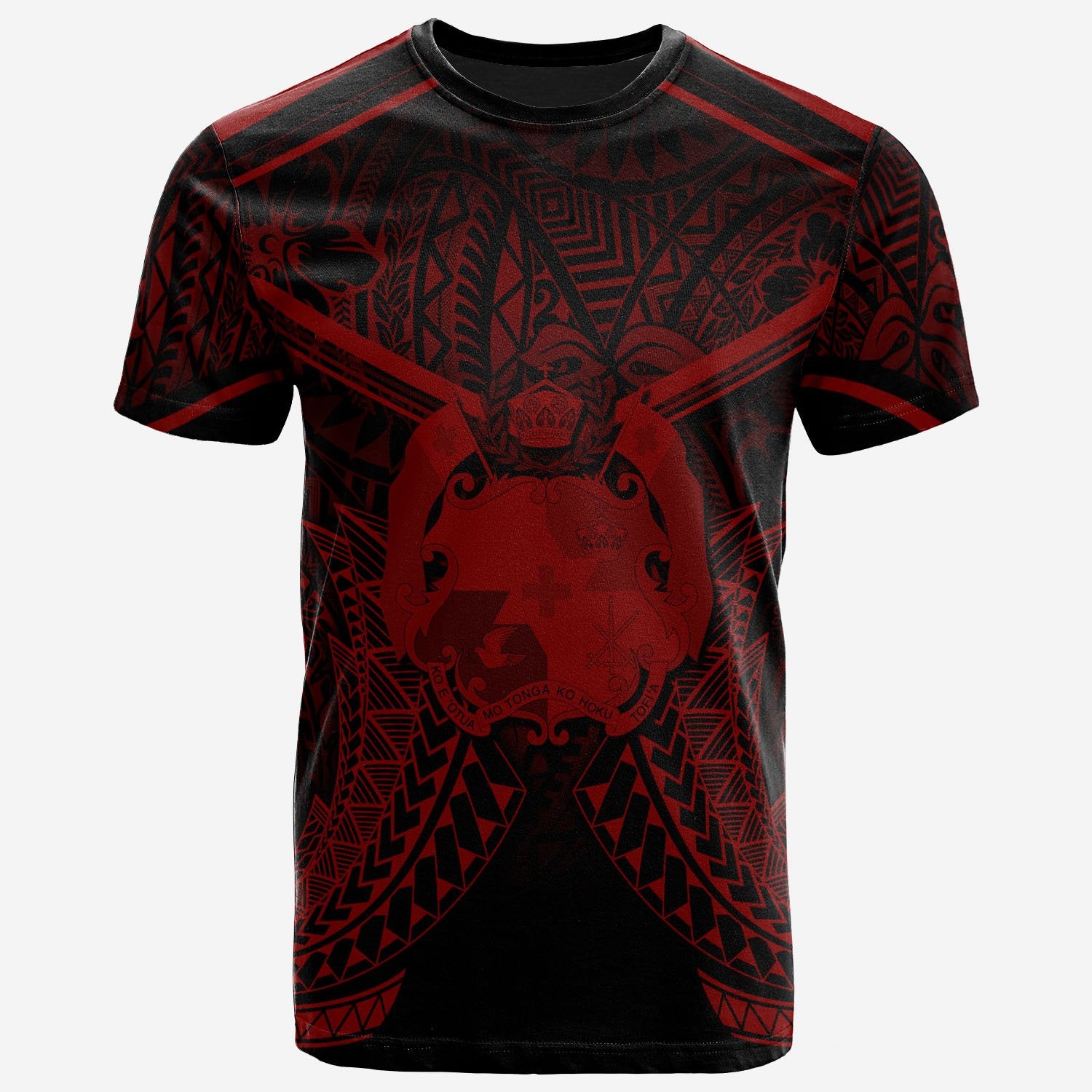 Tonga T Shirt Tonga Seal With Red Line Style Unisex Black - Polynesian Pride