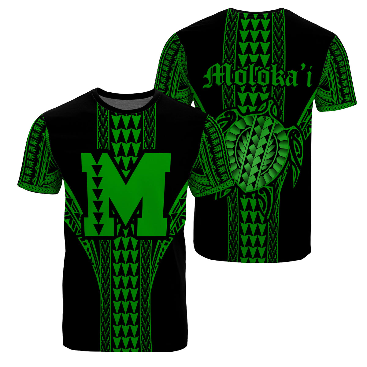 Molokai Island Polynesian T Shirt Comely Style AH Unisex Green - Polynesian Pride