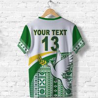 (Custom Text and Number) Tailevu Rugby T Shirt Fiji Rugby Tapa Pattern White LT13 - Polynesian Pride