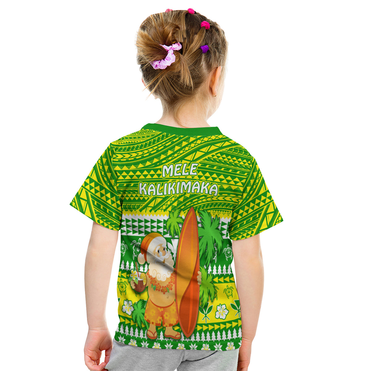 Hawaii Christmas T Shirt Kid Polynesian Mele Kalikimaka Santa Claus LT13 - Polynesian Pride