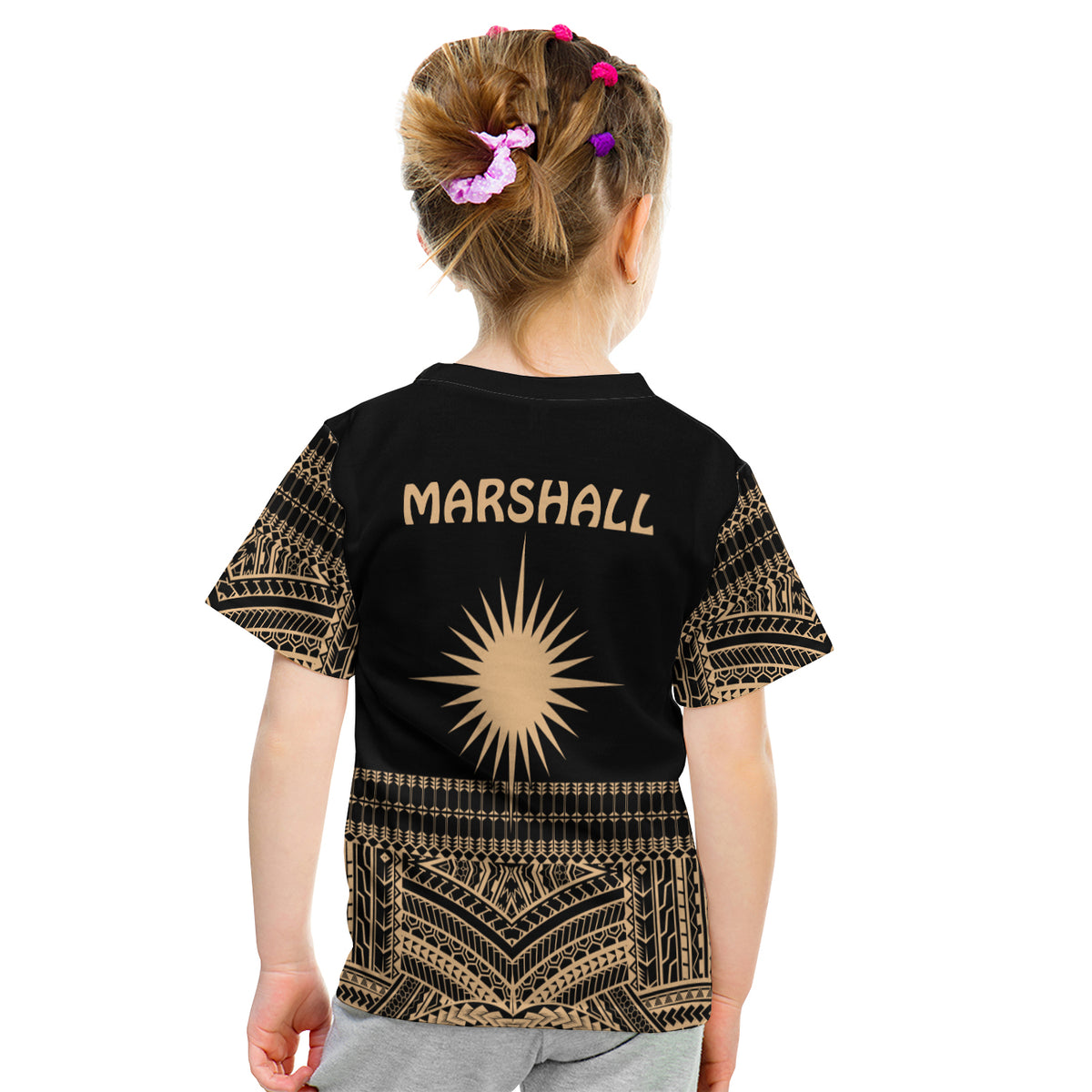 Marshall Islands T Shirt Kid Best Tattoo Version Golden LT13 - Polynesian Pride
