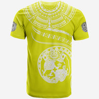 (TOKO ofA) Tonga Polynesian T Shirt Tonga Waves Mix Logo Yellow White LT13 - Polynesian Pride