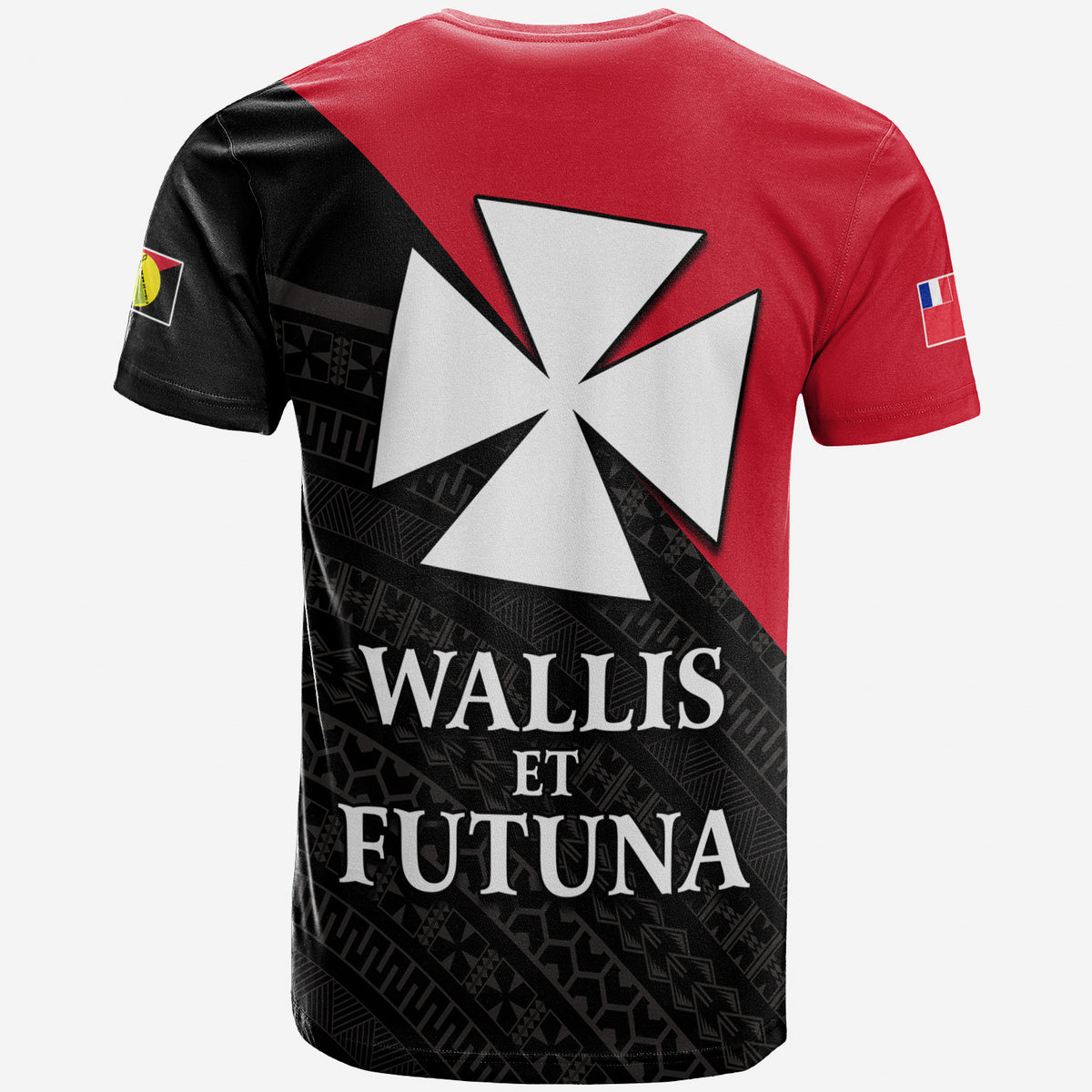 Custom Sigave Chiefdom Wallis et Futuna T Shirt Polynesian Pattern and Flag LT13 - Polynesian Pride