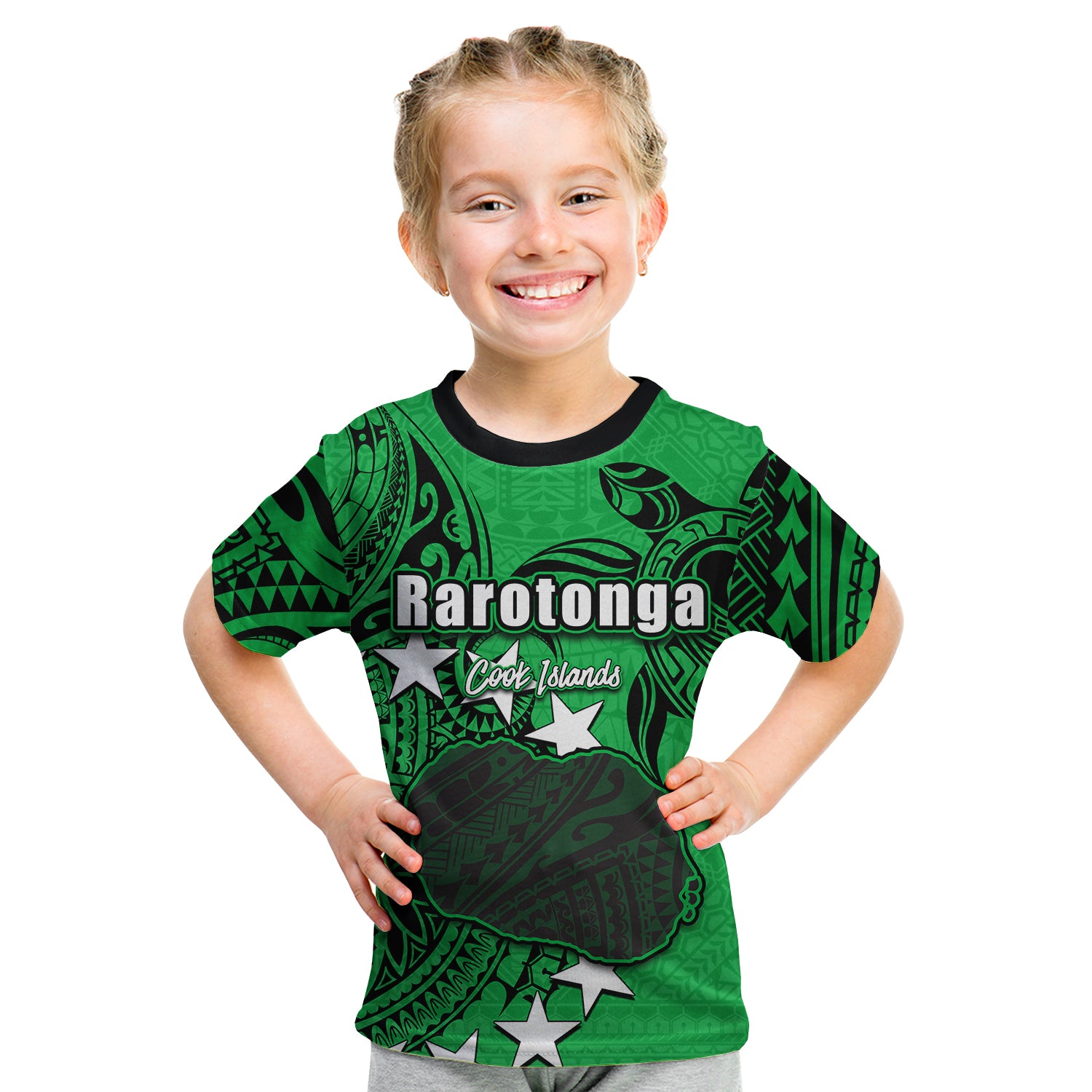 (Custom Personalised)Cook Islands T Shirt Kid Rarotonga LT6 - Polynesian Pride