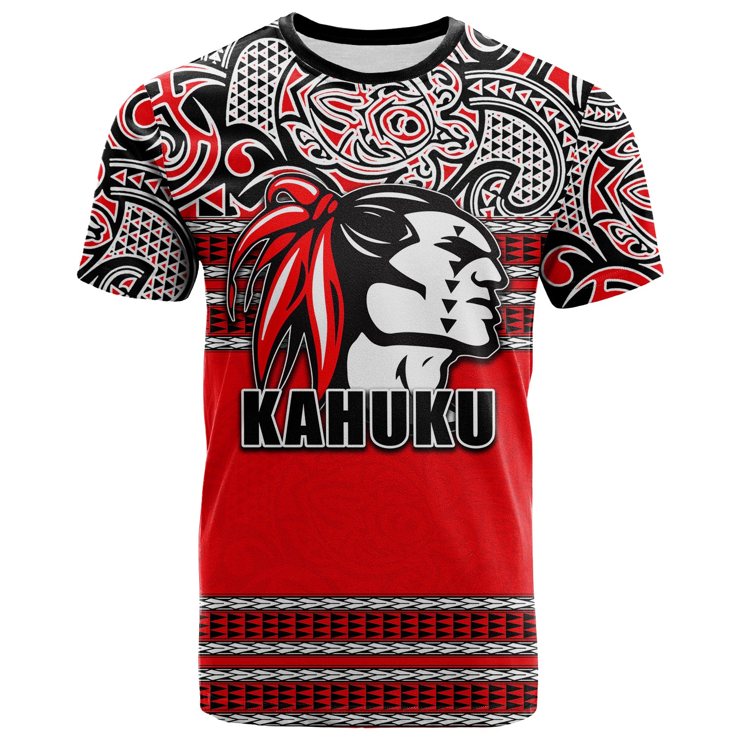 Custom Hawaii Kahuku High & Intermediate School T Shirt No.1 LT6 Unisex Red - Polynesian Pride