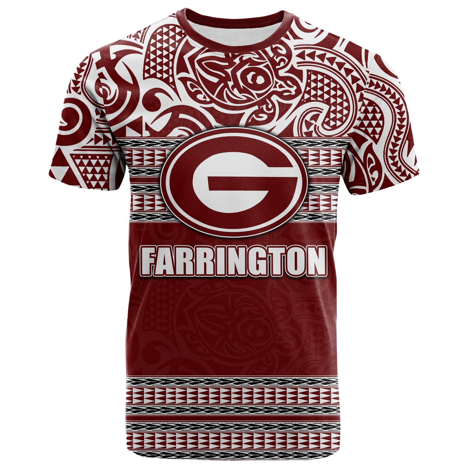 Custom Hawaii Farrington High School T Shirt No.1 LT6 Unisex Maroon - Polynesian Pride