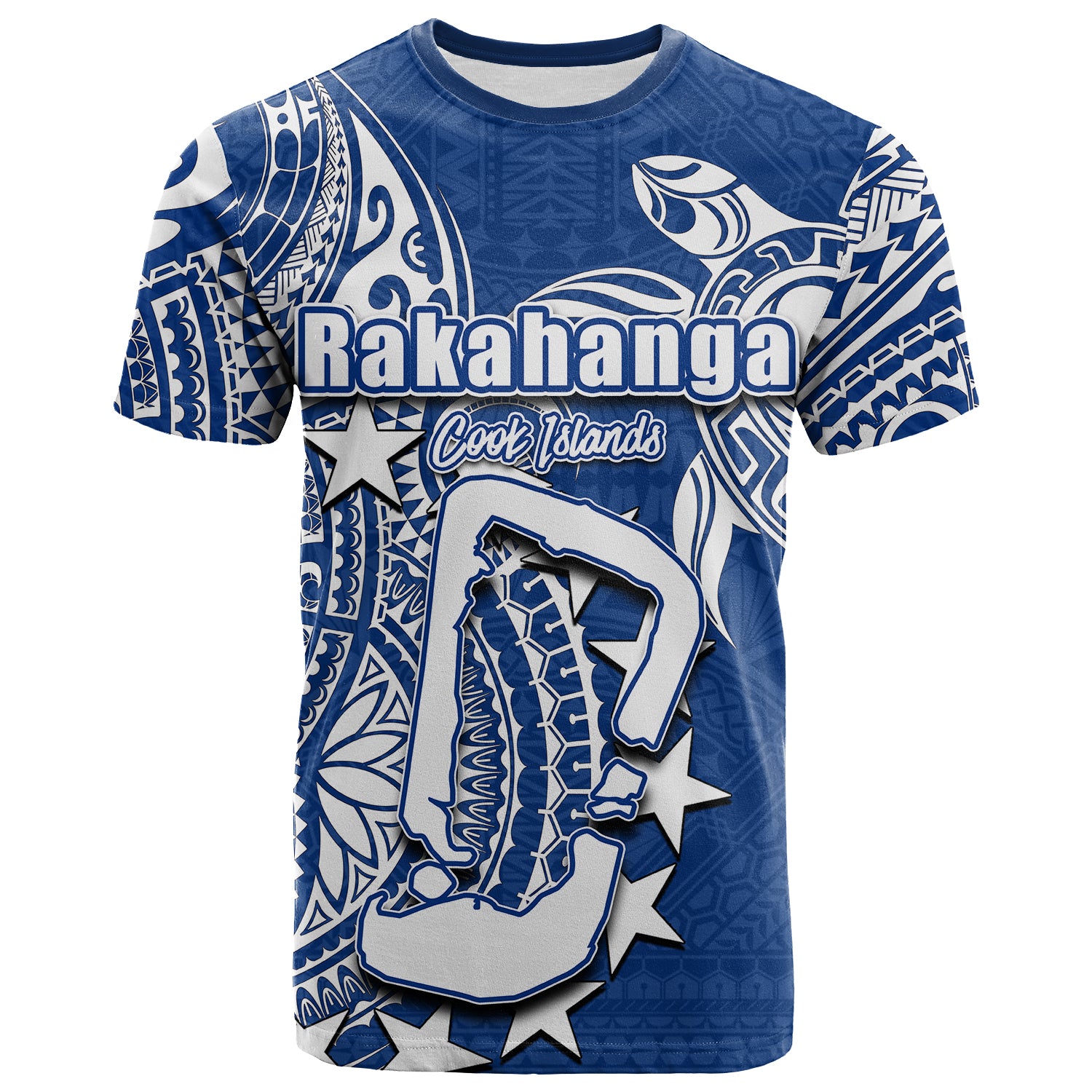 Custom Cook Islands T Shirt Rakahanga LT6 Unisex Blue - Polynesian Pride